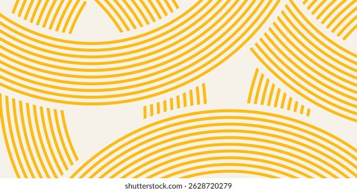 Pasta background, spaghetti abstract geometric pattern. Macaroni yellow poster. Wavy abstract pattern. Pasta vector illustration