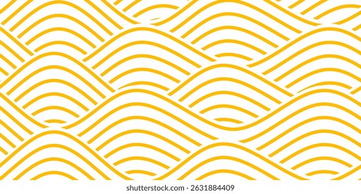Pasta background, spaghetti abstract geometric pattern. Macaroni yellow poster. Wavy abstract pattern. Pasta vector illustration