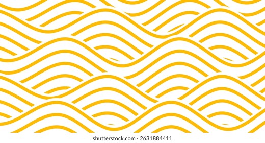 Fundo de massa, espaguete abstrato padrão geométrico. Cartaz amarelo de macarrão. Padrão abstrato ondulado. Ilustração do vetor de massa