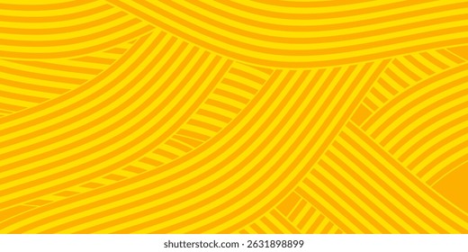 Pasta background, spaghetti abstract geometric pattern. Macaroni yellow poster. Wavy abstract pattern. Pasta vector illustration