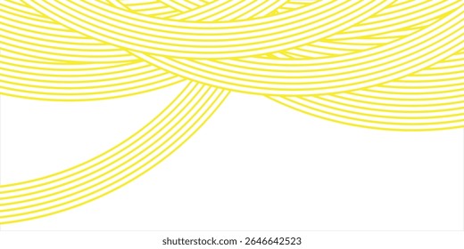 Fundo de massa, espaguete abstrato padrão geométrico. Cartaz amarelo de macarrão. Padrão abstrato ondulado. Ilustração do vetor de massa