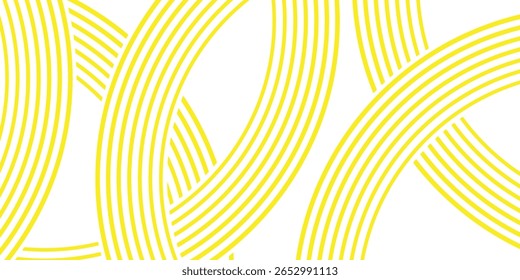 Fundo de massa, espaguete abstrato padrão geométrico. Cartaz amarelo de macarrão. Padrão abstrato ondulado. Ilustração do vetor de massa