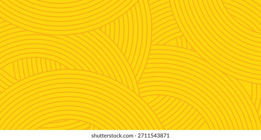 Fondo de pasta, patrón geométrico abstracto de espagueti. Afiche amarillo de macarrones. Patrón abstracto ondulado. eps 10