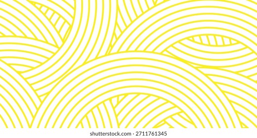 Fundo de massa, espaguete abstrato padrão geométrico. Cartaz amarelo de macarrão. Padrão abstrato ondulado. Ilustração do vetor de massa