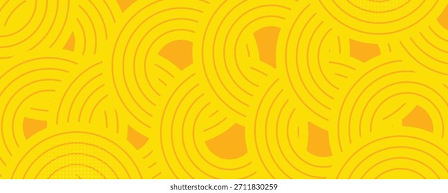 Fundo de massa, espaguete abstrato padrão geométrico. Cartaz amarelo de macarrão. vetor