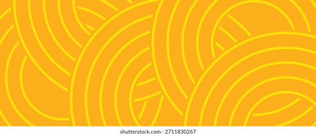 Fondo de pasta, patrón geométrico abstracto de espagueti. Afiche amarillo de macarrones. Patrón abstracto ondulado.