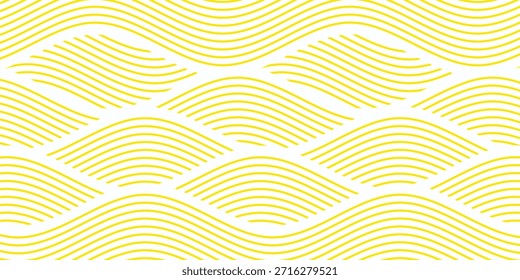 Pasta Hintergrund, Spaghetti abstrakte geometrische Muster. Gelbes Makkaroni-Poster. Abstraktes Wellenmuster.Vektor eps10