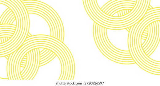 Fundo de massa, espaguete abstrato padrão geométrico. Cartaz amarelo de macarrão. Padrão abstrato ondulado. Ilustração do vetor de massa
