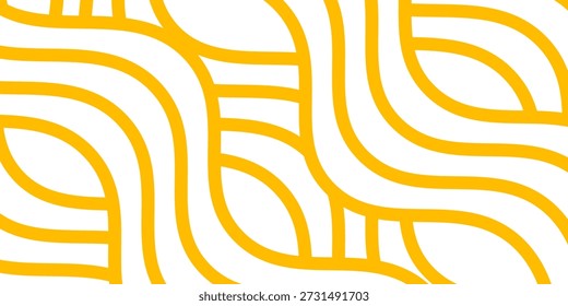 Pasta background, spaghetti abstract geometric pattern. Macaroni yellow poster. Wavy abstract pattern. Pasta vector illustration