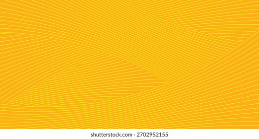 Fondo de pasta línea amarilla y naranja, patrón geométrico abstracto de espagueti. Afiche amarillo de macarrones. Patrón abstracto ondulado. Vector