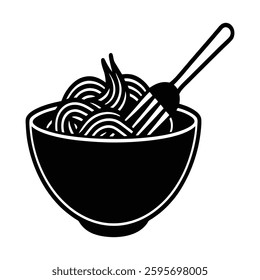 pasta bowl icon vector  image 