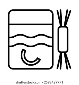 Pasta Box Vector Line Icon Design