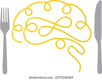 Pasta brain, spaghetti in the shape of brains
