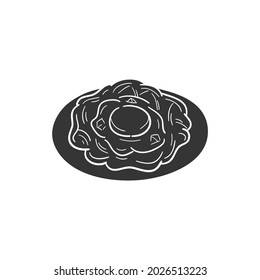 Pasta Carbonara Icon Silhouette Illustration. Italian Food Vector Graphic Pictogram Symbol Clip Art. Doodle Sketch Black Sign.