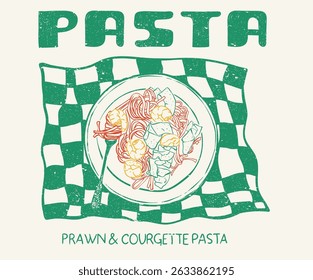 Pasta club. Noodles artwork. Pasta love club artwork for t shirt print, poster, sticker and other uses.