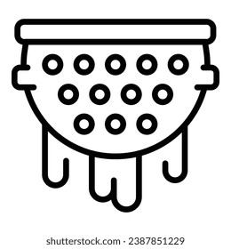 Pasta colander icon outline vector. Cooking sieve. Kitchen utensil