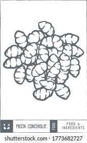 Pasta conchiglie Vector illustration - Hand drawn - Out line