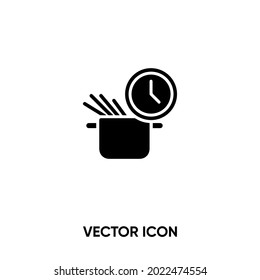 Pasta cooking time vector icon. Modern, simple flat vector illustration for website or mobile app.Pasta symbol, logo illustration. Pixel perfect vector graphics	
