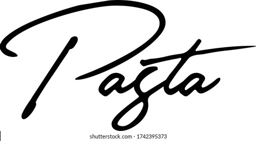Caligrafía Cursiva Pasta Color Negro Texto Sobre Fondo Blanco