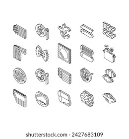 Pasta Delicious Food Meal Cooking isometric icons set. Ravioli And Tortellini, Spaghetti And Pasta, Macaroni And Fusilli, Cannelloni And Lasagna. Cooked Dish Plate Nutrition Color