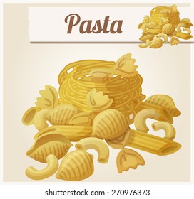 Pasta. Detailed Vector Icon. Series of food and drink and ingredients for cooking.