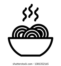 pasta dish vector line icons