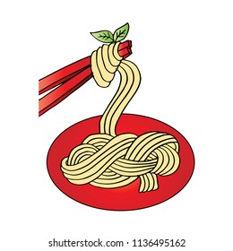 Pasta Doodle hand drawing illustration.