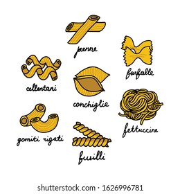 pasta doodle icon, vector illustration