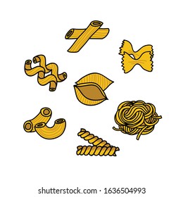Pasta Doodle Icon, Vector Illustration