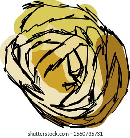 Pasta drawing, illustration, vector on white background.