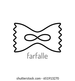 Pasta. Flat linear icon isolated. Black and white object