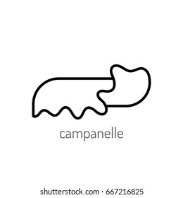 Pasta. Flat linear icon isolated. Black and white object