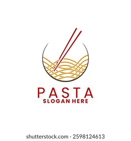 Pasta food logo design vector template. Spaghetti Pasta logo design icon 