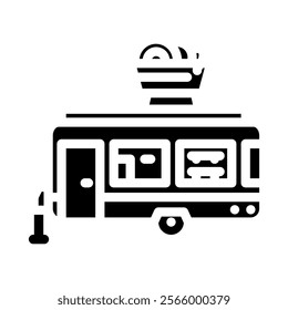 pasta food truck glyph icon vector. pasta food truck sign. isolated symbol illustration