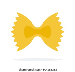 Pasta in the form of a bow vector flat material design isolated on white