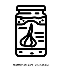 pasta garlic line icon vector. pasta garlic sign. isolated contour symbol black illustration