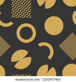 Pasta geometric seamless pattern. Pasta abstract vector background