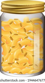 Pasta in the glass jar illustration