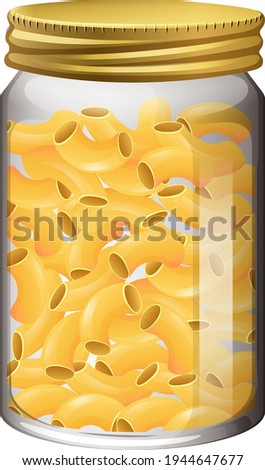 Pasta in the glass jar illustration