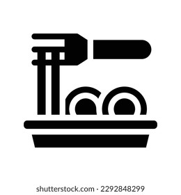pasta glyph icon illustration vector graphic