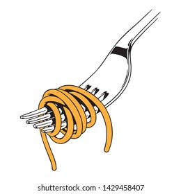Pasta Hand Drawn Logo Illustration