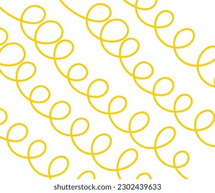 Pasta hand drawn pattern. Background with pasta, simple sketch. Noodle, spaghetti abstract line vector background