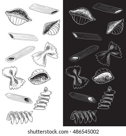 Pasta. Hand drawn sketch. Vector illustration