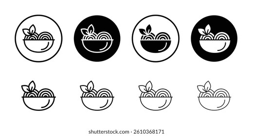 Pasta icon Black and white outline vector