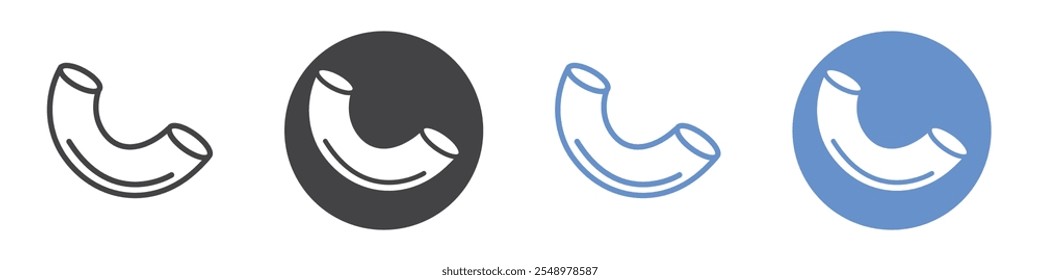 Pasta icon flat line symbol set.