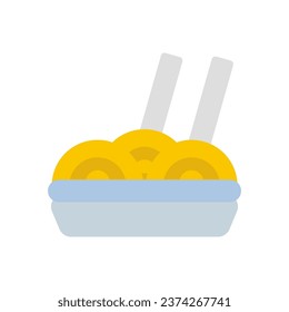 pasta icon flat style vector