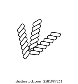 Pasta icon Flat vector set outline