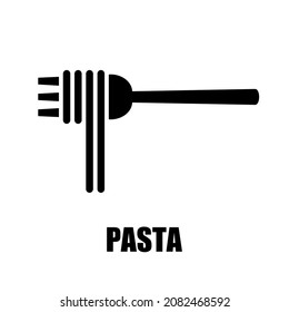 Icono de Pasta. Pastas de pasta levantada con tenedor.