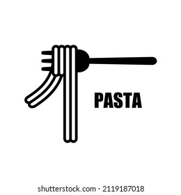 Pasta icon. Lifting pasta with a fork.