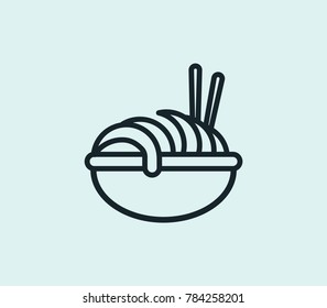 Pasta icon line isolated on clean background. Spaghetti concept drawing icon line in modern style. Vector illustration for your web site mobile logo app UI design.